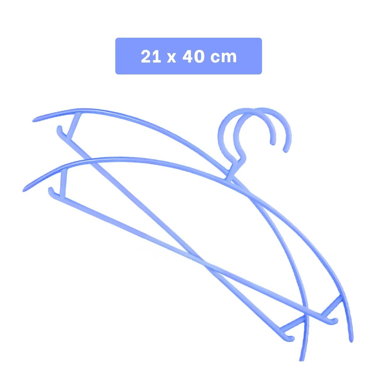 PACK6 SOPORTE COMPACTO DE PLASTICO AZUL MEDIA LUNA 4 PIEZAS PARA ROPA Y+REGALO STICKER - 4