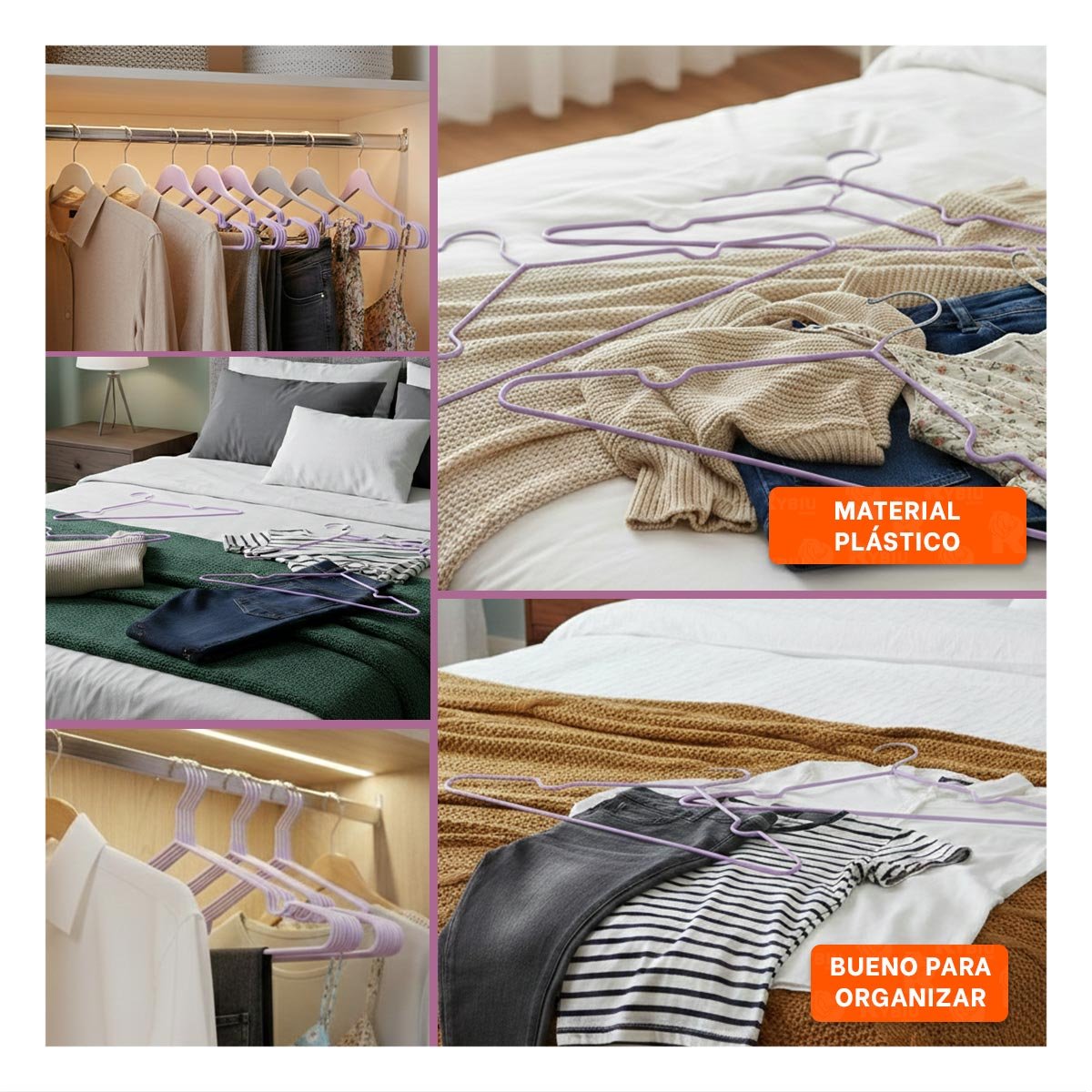 ACCESORIO DOMESTICO DE ALAMBRE CON PLASTICO LILA 5 PIEZAS Y+LIGAS REGALO - 5