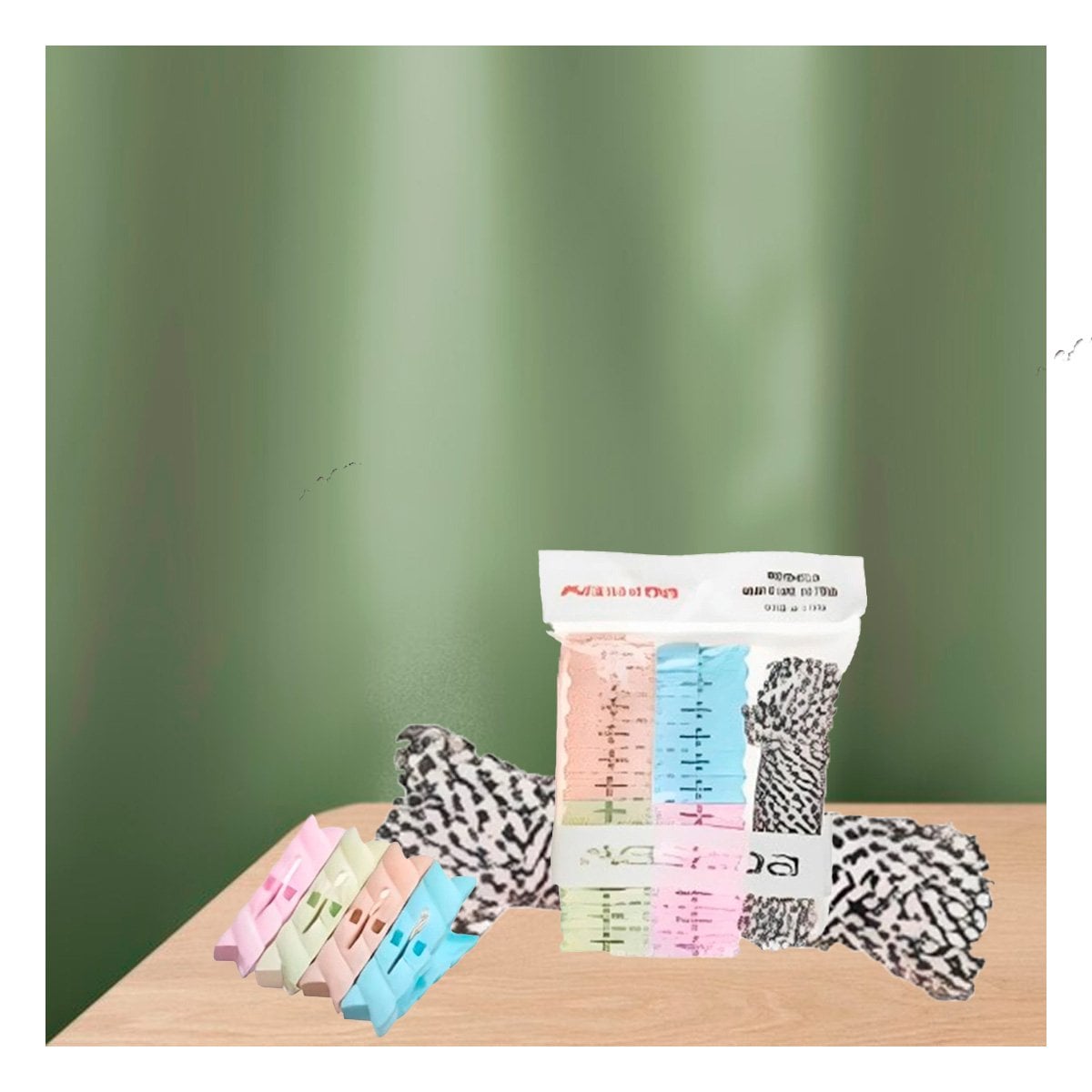 PACK4 COLGADOR DE DORMITORIO Y CUERDA MULTICOLOR PARA ORGANIZAR ESPACIOS Y+PAPEL REGALO - 2