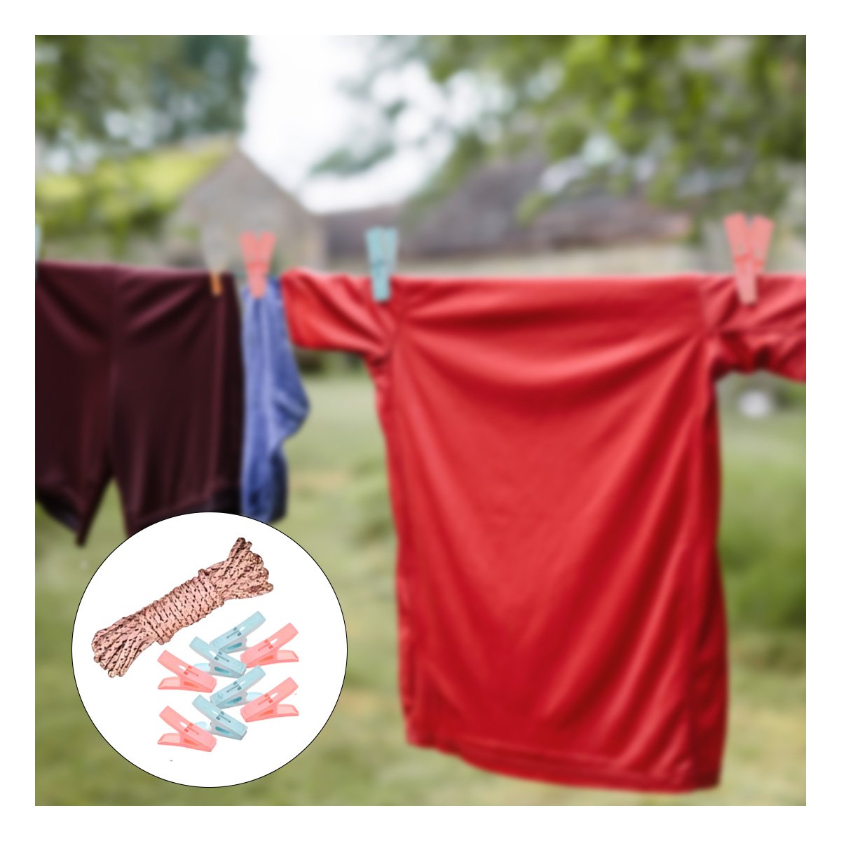 PACK12 PINZAS CUADRADAS MULTICOLOR PARA ROPA CON CUERDA PARA USO DIARIO CONTINUO Y+PAPEL REGALO - 3