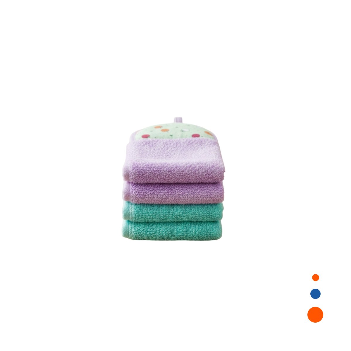 PACK4 LOTE PRACTICO 2 PIEZAS MORADO Y VERDE AGUA TOALLAS COLGADOR 28X38CM Y+PAPEL REGALO - 3