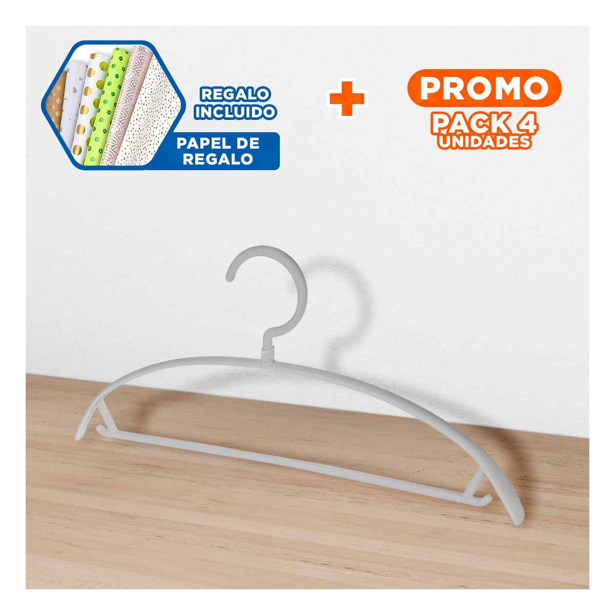 PACK4 SUJETADOR DIARIO DE PLASTICO PLOMO MEDIA LUNA DE 4 PIEZAS PARA HOGAR Y+PAPEL REGALO - 1