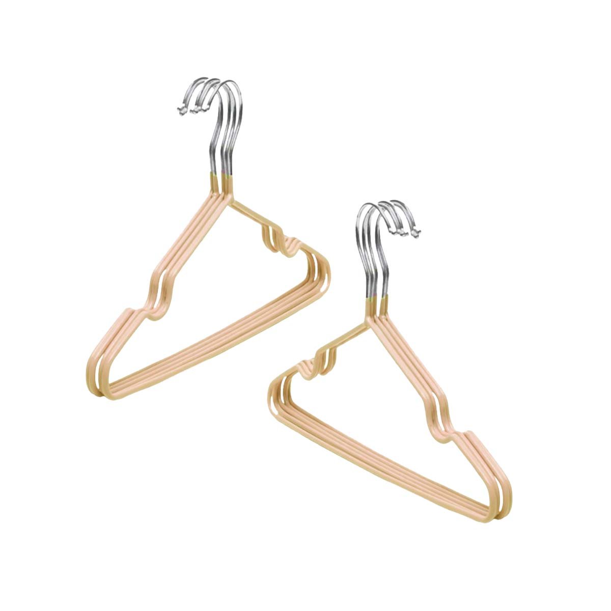 GANCHO DE ALAMBRE ORGANIZADO Y FACIL DE USAR PARA ROPA 5 PIEZAS 20X40,5CM CREMA Y+LIGAS REGALO - 3