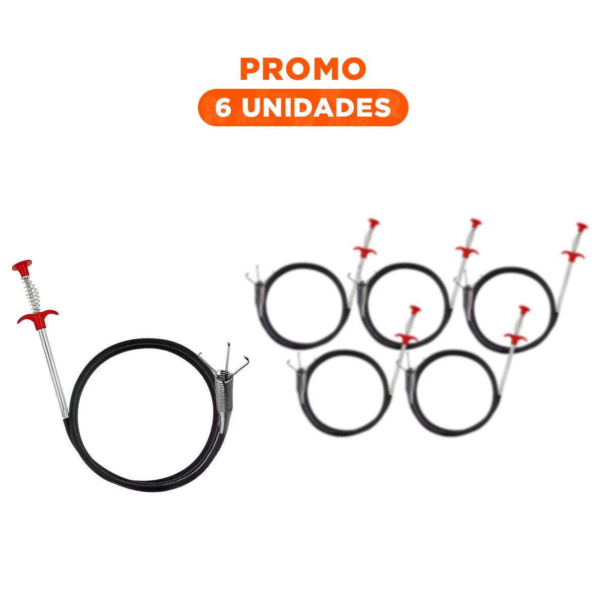 PACK6 CABLE MANUAL PARA DRENAJE DOMESTICO CON CUERPO NEGRO - 1