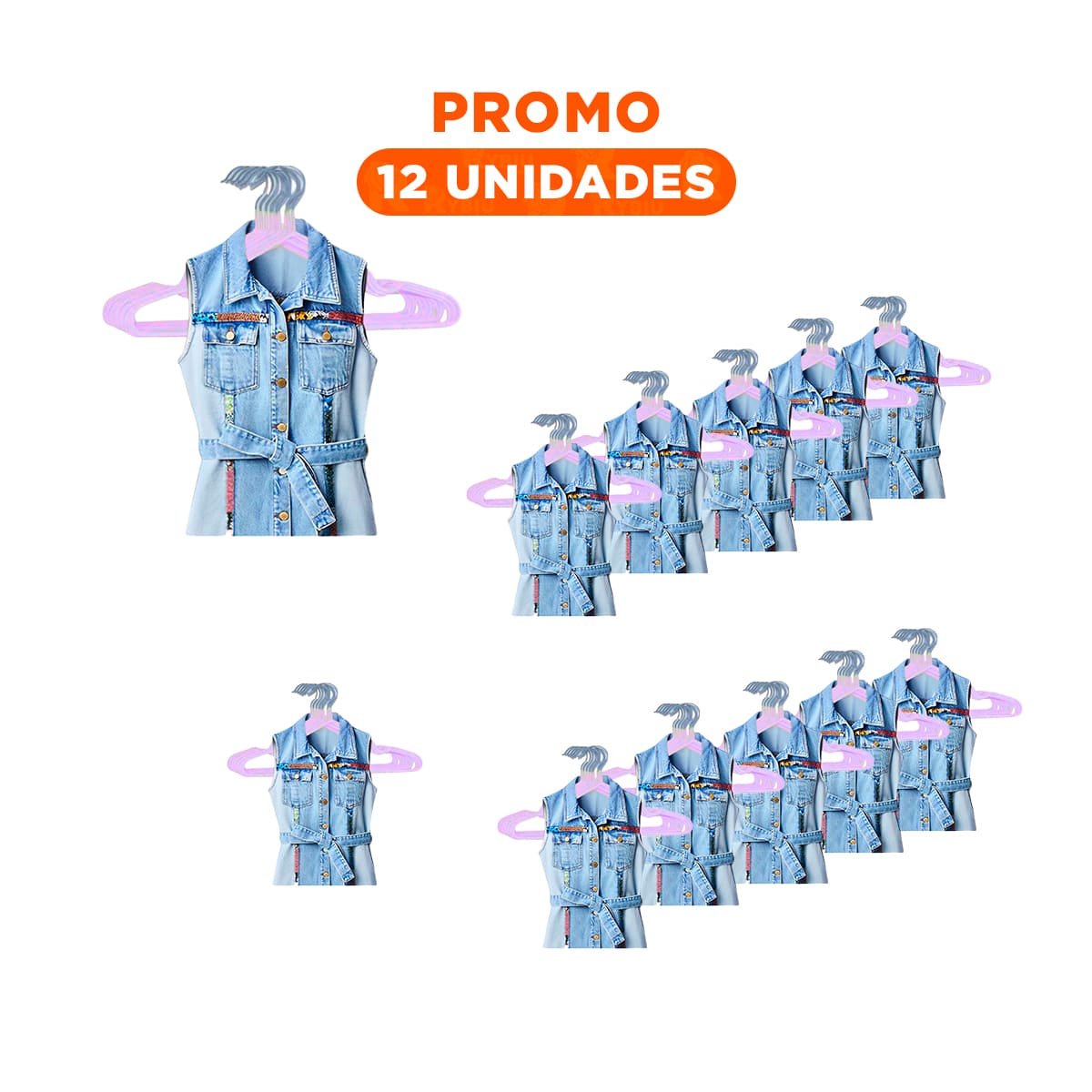 PACK12 COMPLEMENTO PARA CLOSET DE ALAMBRE CON PLASTICO LILA 5 PIEZAS Y+REGALO STICKER - 1