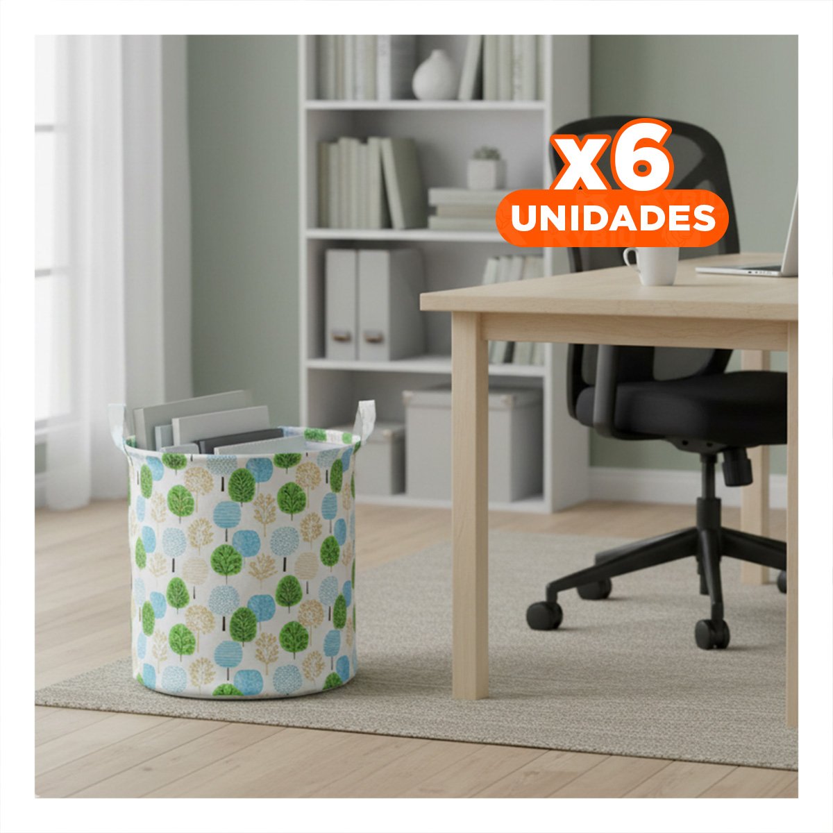 PACK6 RECIPIENTE DE ARBOLES QUE FACILITA ALMACENAMIENTO DE ROPA 43X35CM Y+REGALO STICKER - 1