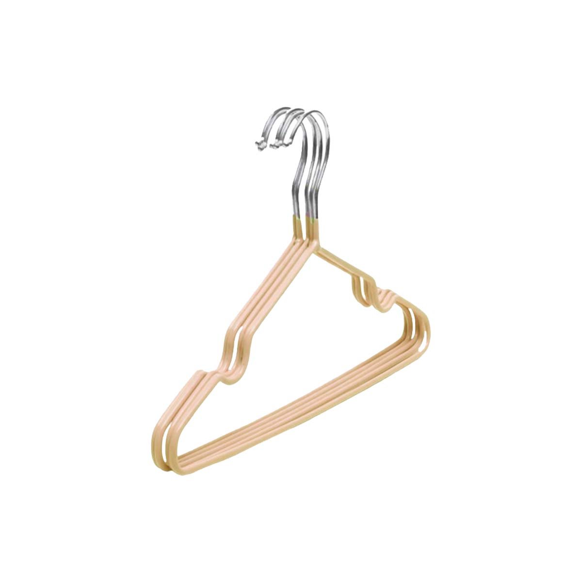 GANCHO DE ALAMBRE MINIMALISTA Y ELEGANTE PARA ROPA 5 PIEZAS 20X40,5CM CREMA Y+REGALO STICKER - 3