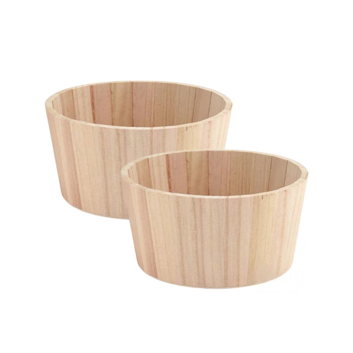 PACK4 TIESTO DE MADERA CIRCULAR 20X10CM PARA SUCULENTA Y FLORES DE ESTACION Y+PAPEL REGALO - 3