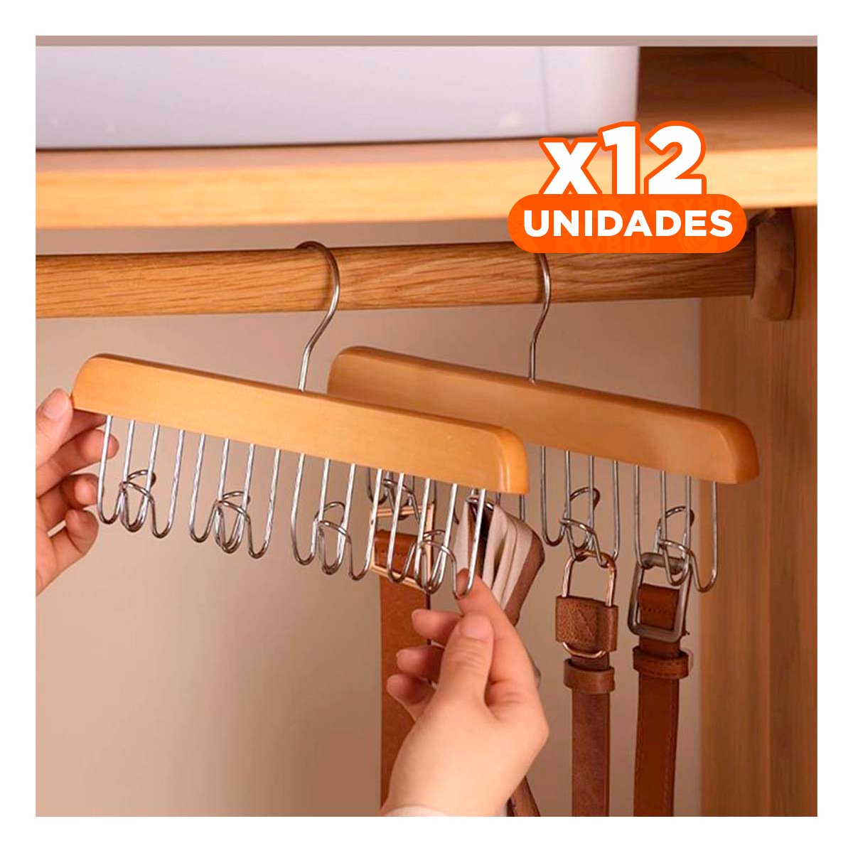 PACK12 SOPORTE DECORATIVO CON OCHO GANCHOS PARA COLGAR ACCESORIOS EN CASA - 1