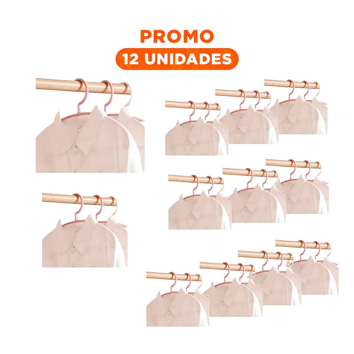 PACK12 SOPORTE FUNCIONAL DE PLASTICO ROSADO MEDIA LUNA DE 4 PIEZAS PARA CASA Y+REGALO STICKER - 1