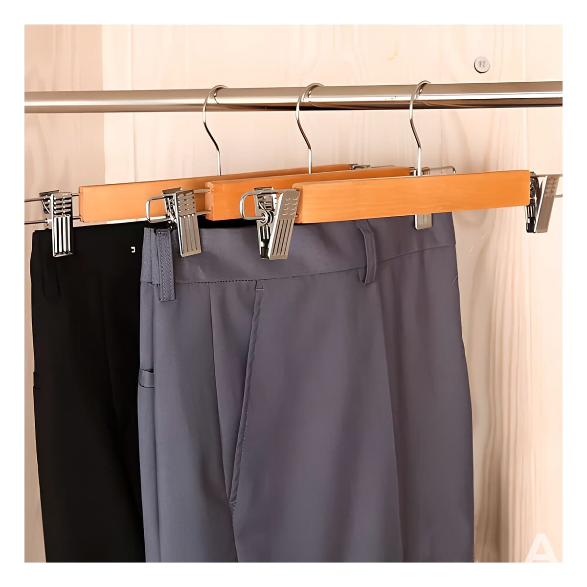 PERCHA PARA OPTIMIZAR ESPACIO CLOSET 2 GANCHOS DE METAL 33CM MOSTAZA Y+POST IT - 3