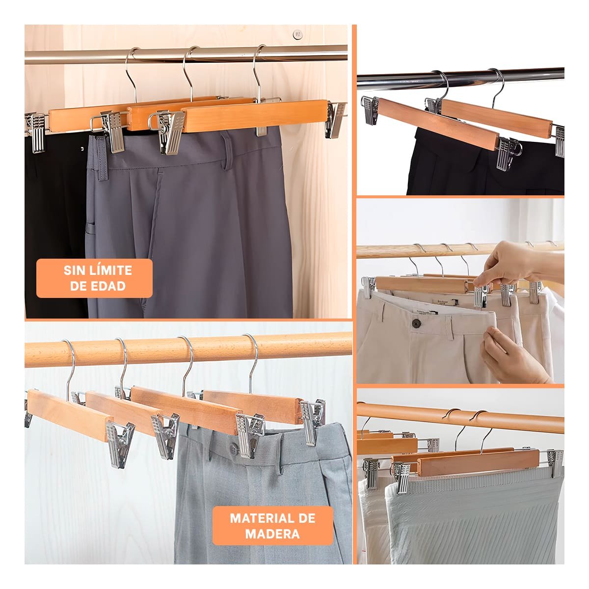 PERCHA PARA OPTIMIZAR ESPACIO CLOSET 2 GANCHOS DE METAL 33CM MOSTAZA Y+POST IT - 5