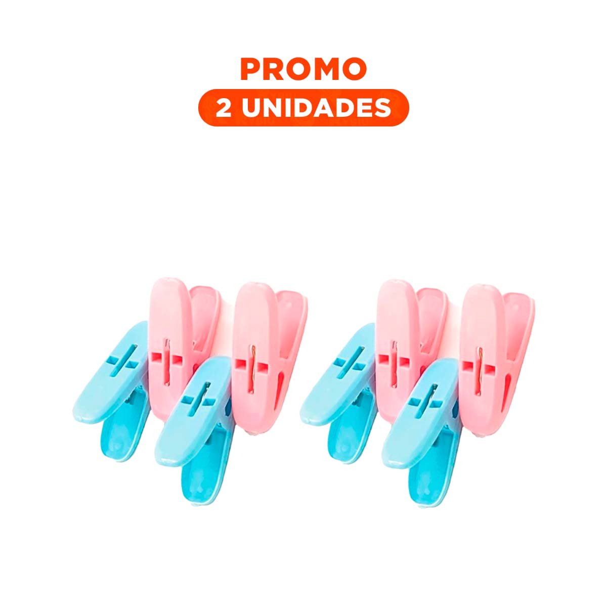 PACK2 GANCHOS CURVOS DE PLASTICO MULTICOLOR PARA ROPA CON CUERDA INCLUIDA - 1