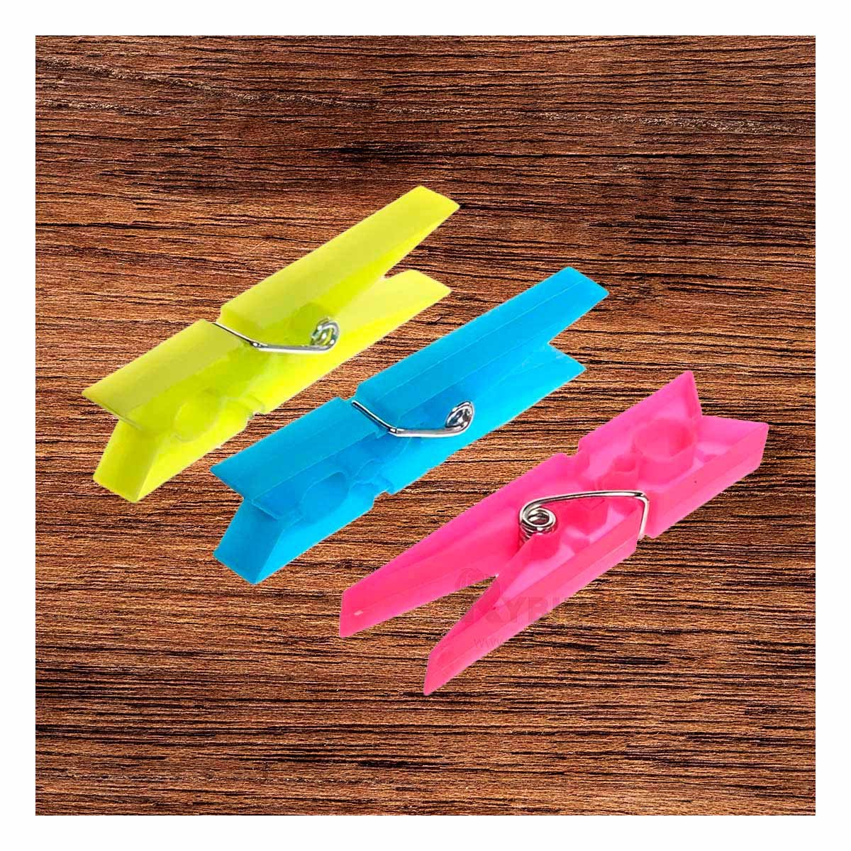 PACK2 GANCHOS DE PLASTICO COLORIDOS 24 UNIDADES PARA SECAR RAPIDO Y+PAPEL REGALO - 5