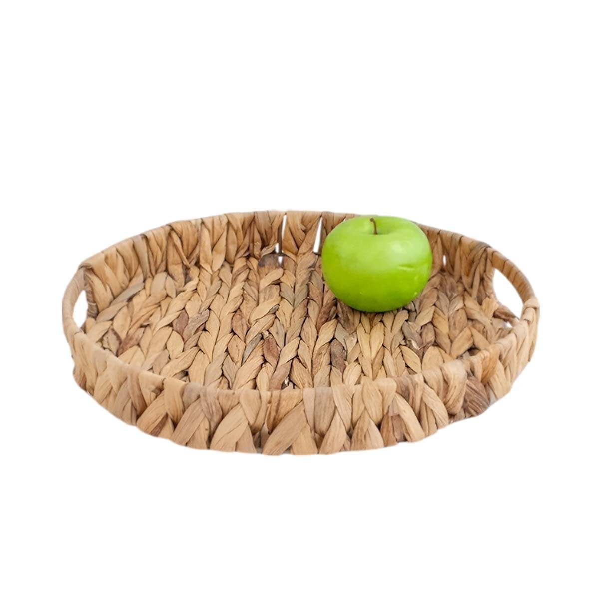 PACK6 RECIPIENTE TEJIDA CIRCULAR CON ASAS GRASS 36X5CM MOSTAZA ALMACENAMIENTO YREGALO STICKER - 2