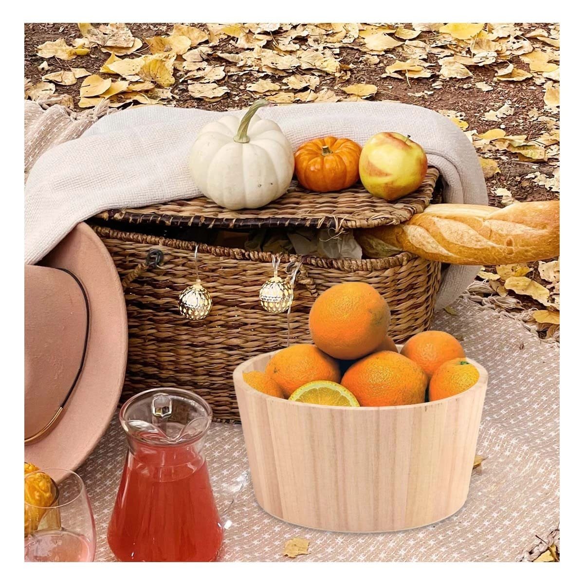 PACK4 TIESTO DE MADERA CIRCULAR 24X11CM PARA SUCULENTA Y FLORES DE ESTACION Y+PAPEL REGALO - 2