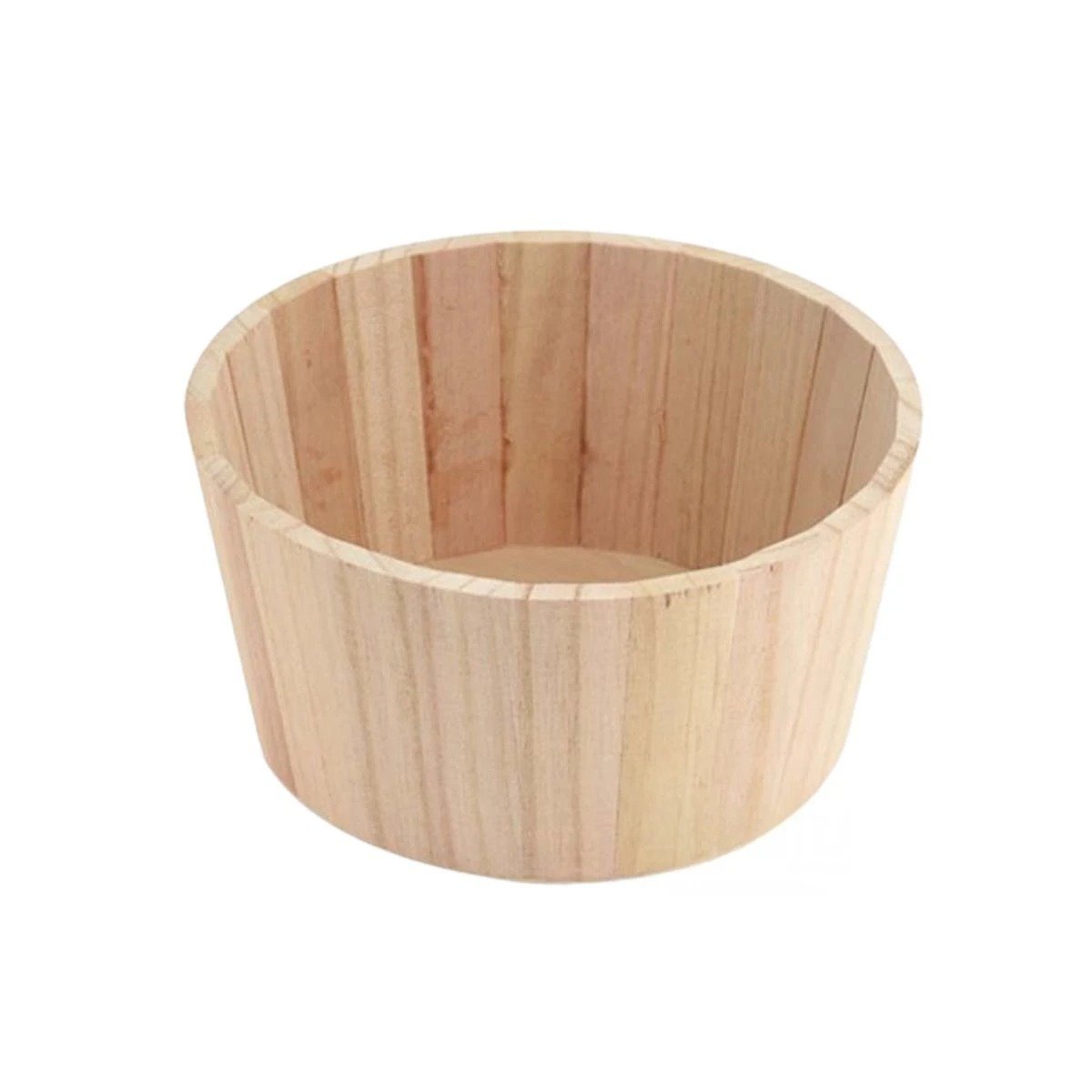 PACK4 TIESTO DE MADERA CIRCULAR 24X11CM PARA SUCULENTA Y FLORES DE ESTACION Y+PAPEL REGALO - 3