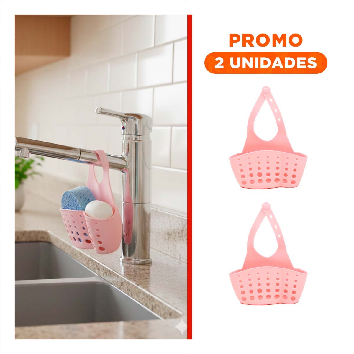 PACK2 BANDEJA COLGANTE DECORATIVA ROSADO PARA MANTENER TODO ORDENADO 19X15CM - 1