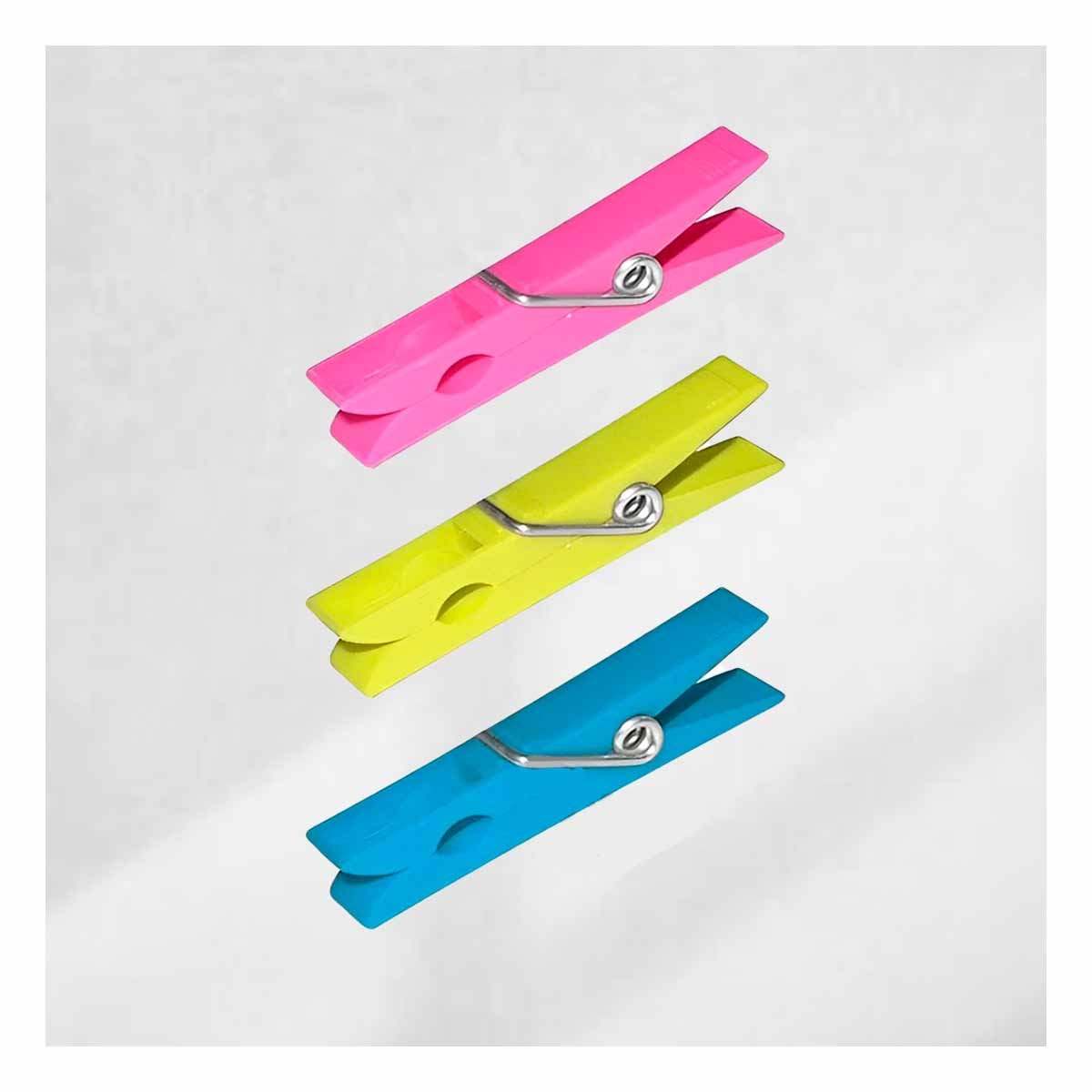 PACK6 SUJETADORES PLASTICO MULTICOLOR 24 PIEZAS PARA LAVADO ROPA SEGURO - 2