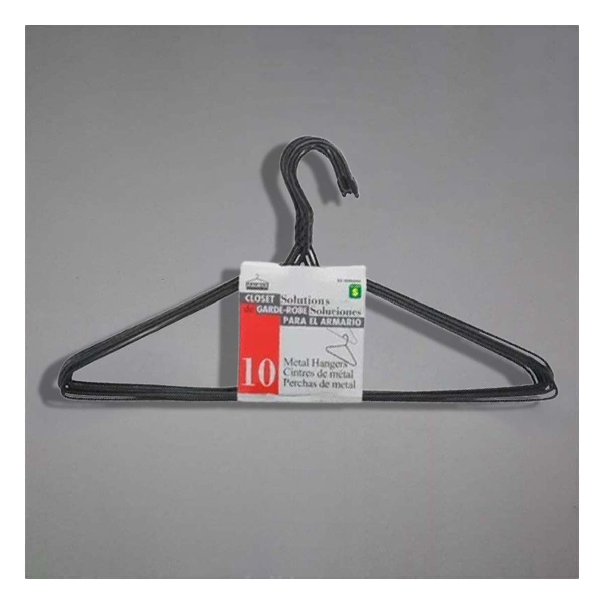 PERCHA DE ALAMBRE NEGRA CON 10 PIEZAS 21X40CM PARA GUARDAR PRENDAS Y+REGALO STICKER - 2
