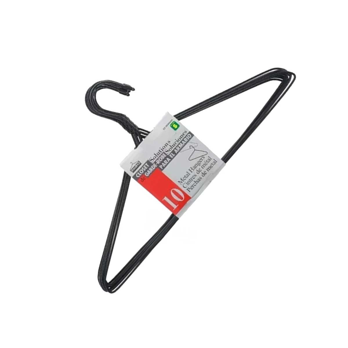 PERCHA DE ALAMBRE NEGRA CON 10 PIEZAS 21X40CM PARA GUARDAR PRENDAS Y+REGALO STICKER - 3