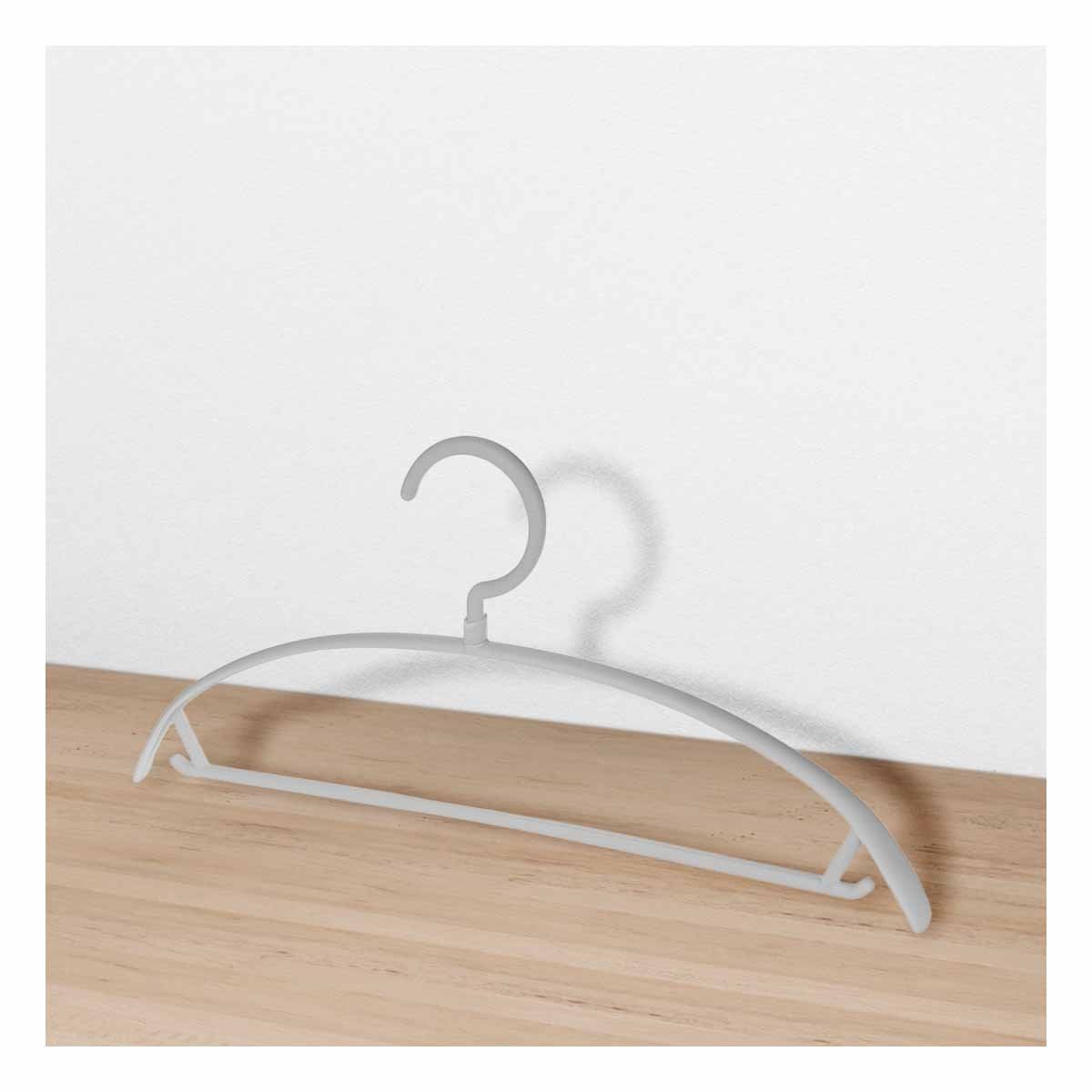 COLGADOR CLASICO DE PLASTICO PLOMO MEDIA LUNA DE 4 PIEZAS PARA CLOSET - 1