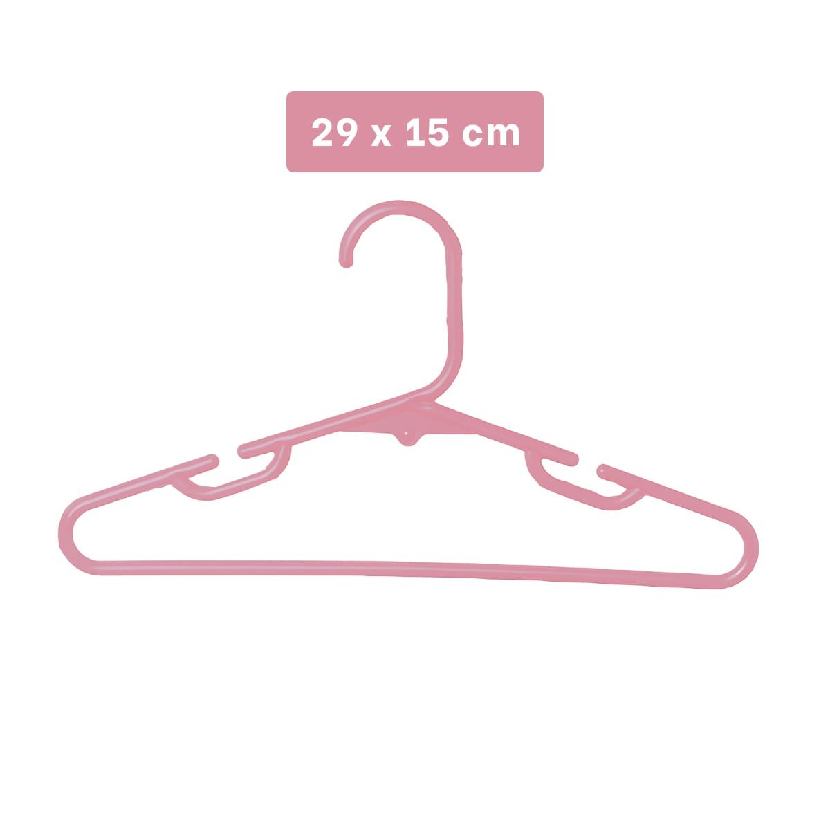 PACK12 RACKITO PARA ROPA ELEGANTE Y MODERNA 5 PIEZAS 15X29CM ROSADO Y+REGALO STICKER - 4