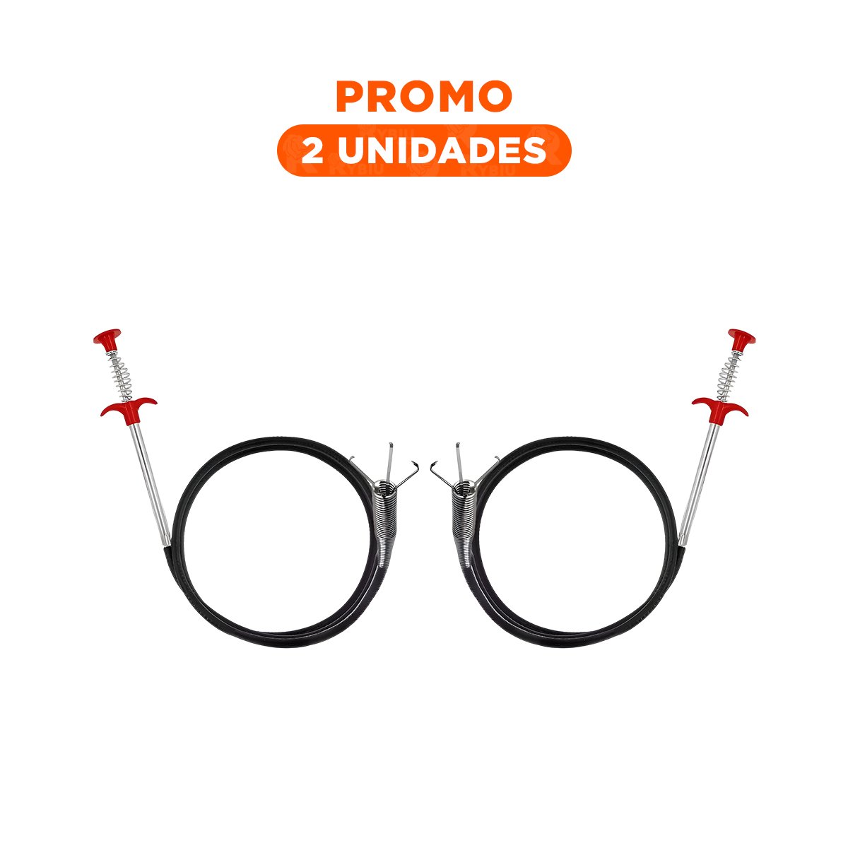 PACK2 GANCHO MANUAL DE LIMPIEZA PARA DRENAJE CON CUERPO NEGRO DE 200CM - 1