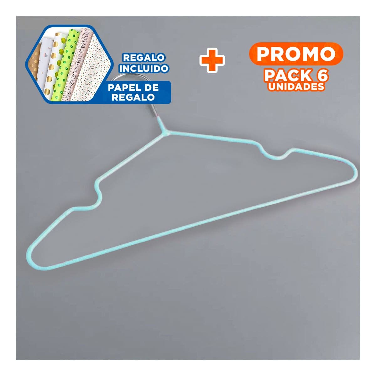 PACK6 ORGANIZADOR PARA CLOSET DE ALAMBRE CON PLASTICO VERDE 5 PIEZAS Y+PAPEL REGALO - 1