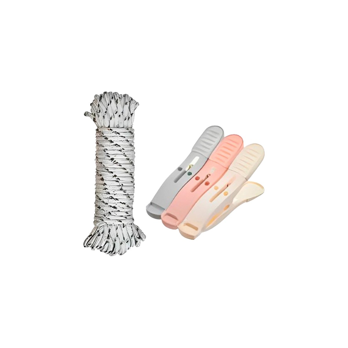 PACK4 CLIPS DE ROPA MULTICOLOR EN TRES TONOS CON CUERDA PARA SECADO Y+PAPEL REGALO - 3