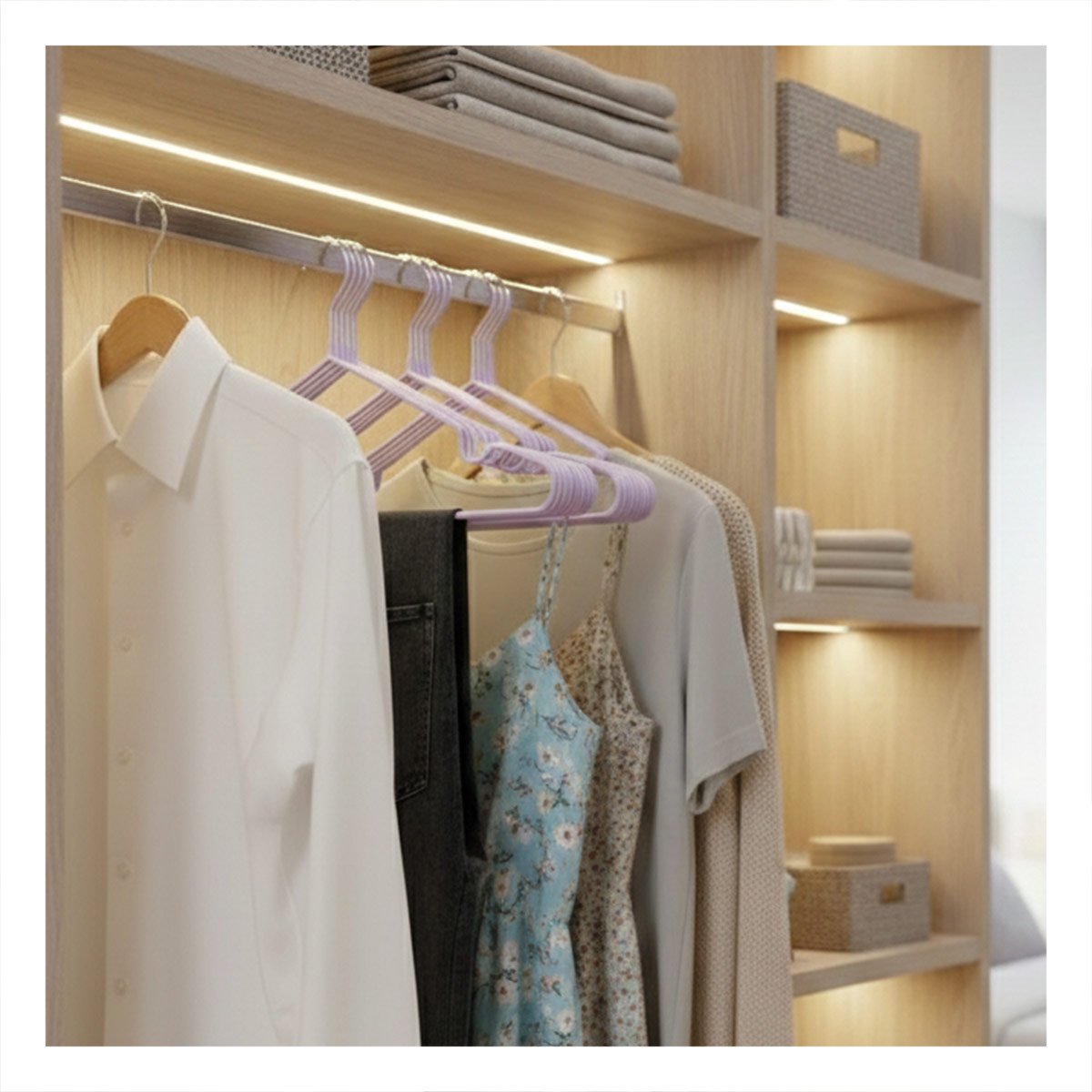 PACK12 SISTEMA PARA CLOSET DE ALAMBRE CON PLASTICO LILA 5 PIEZAS - 5