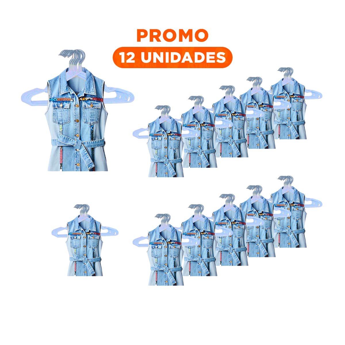 PACK12 COLGANTE CONFIABLE PARA PRENDAS DELICADAS 5 PIEZAS 20X40,5CM AZUL Y+REGALO STICKER - 1