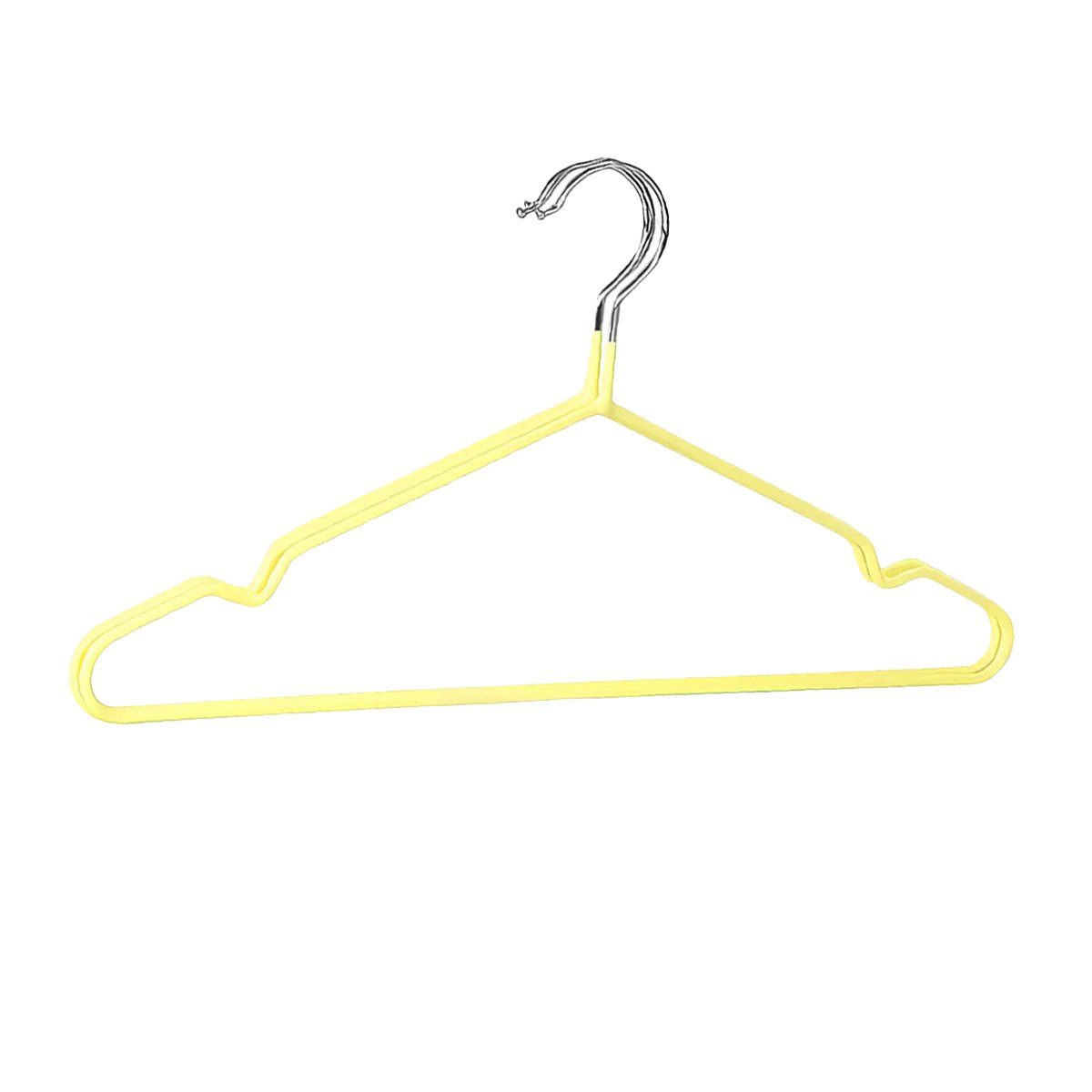 PERCHERO DOMESTICO DE ALAMBRE CON PLASTICO AMARILLO 5 PIEZAS Y+PAPEL REGALO - 1