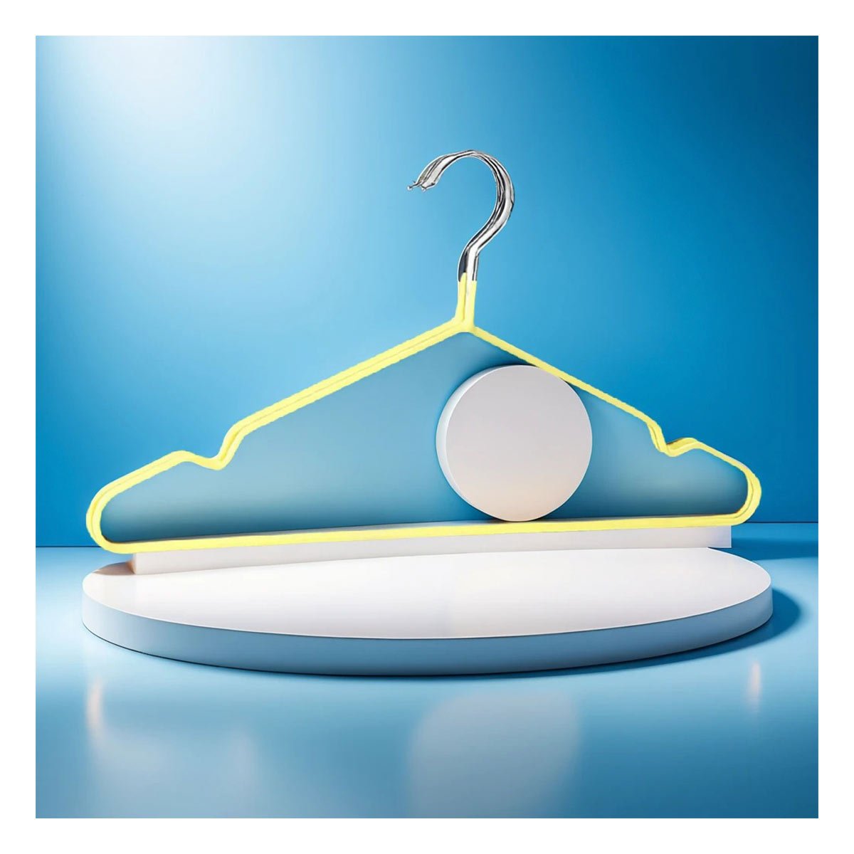 PERCHERO DOMESTICO DE ALAMBRE CON PLASTICO AMARILLO 5 PIEZAS Y+PAPEL REGALO - 5