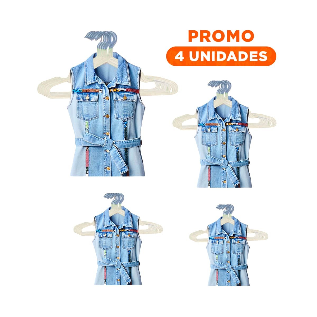 PACK4 CLIP DE ROPA SEGURO PARA MEJOR SUJECION 5 PIEZAS 20X40,5CM BLANCO Y+REGALO STICKER - 1