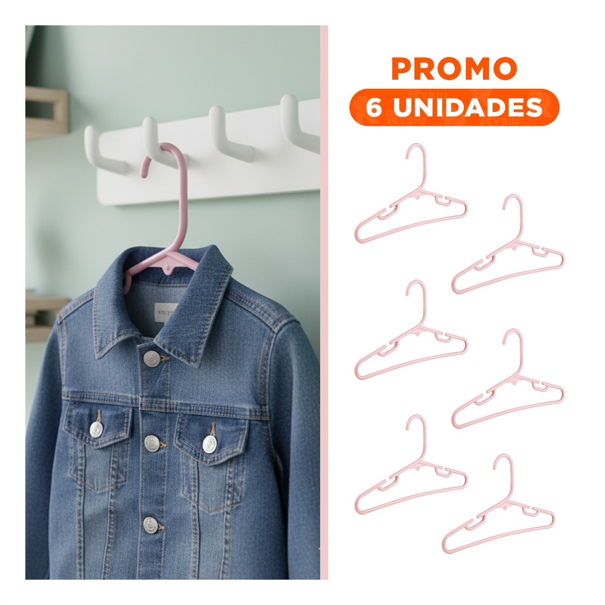 PACK6 PORTAROPA PARA ROPA HOMBRE Y MUJER 5 PIEZAS 15X29CM ROSADO - 1