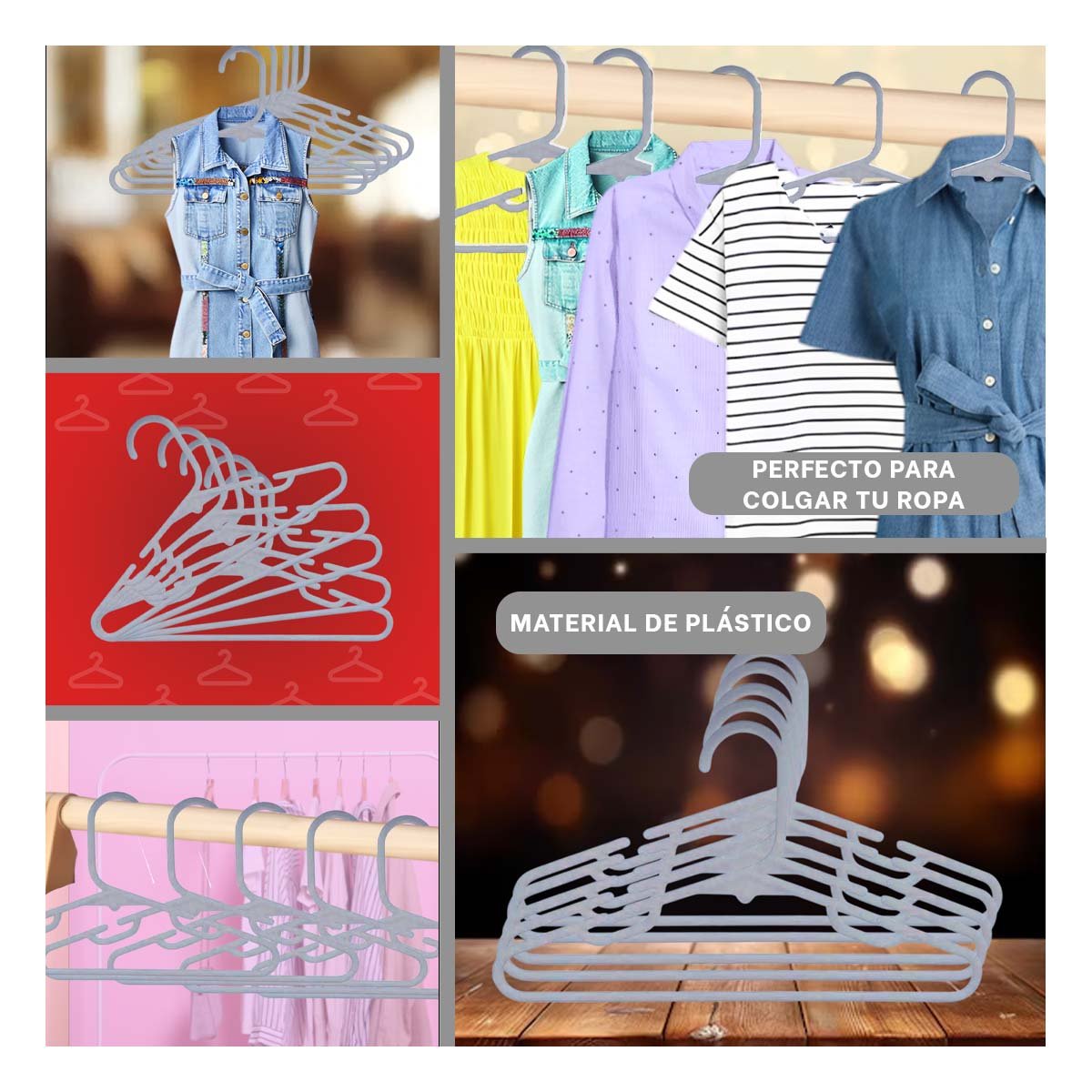 CLIP PARA MANTENER LA ROPA PROTEGIDA CONTRA ARRUGAS 5 PIEZAS 15X29CM PLOMO Y+POST IT - 1