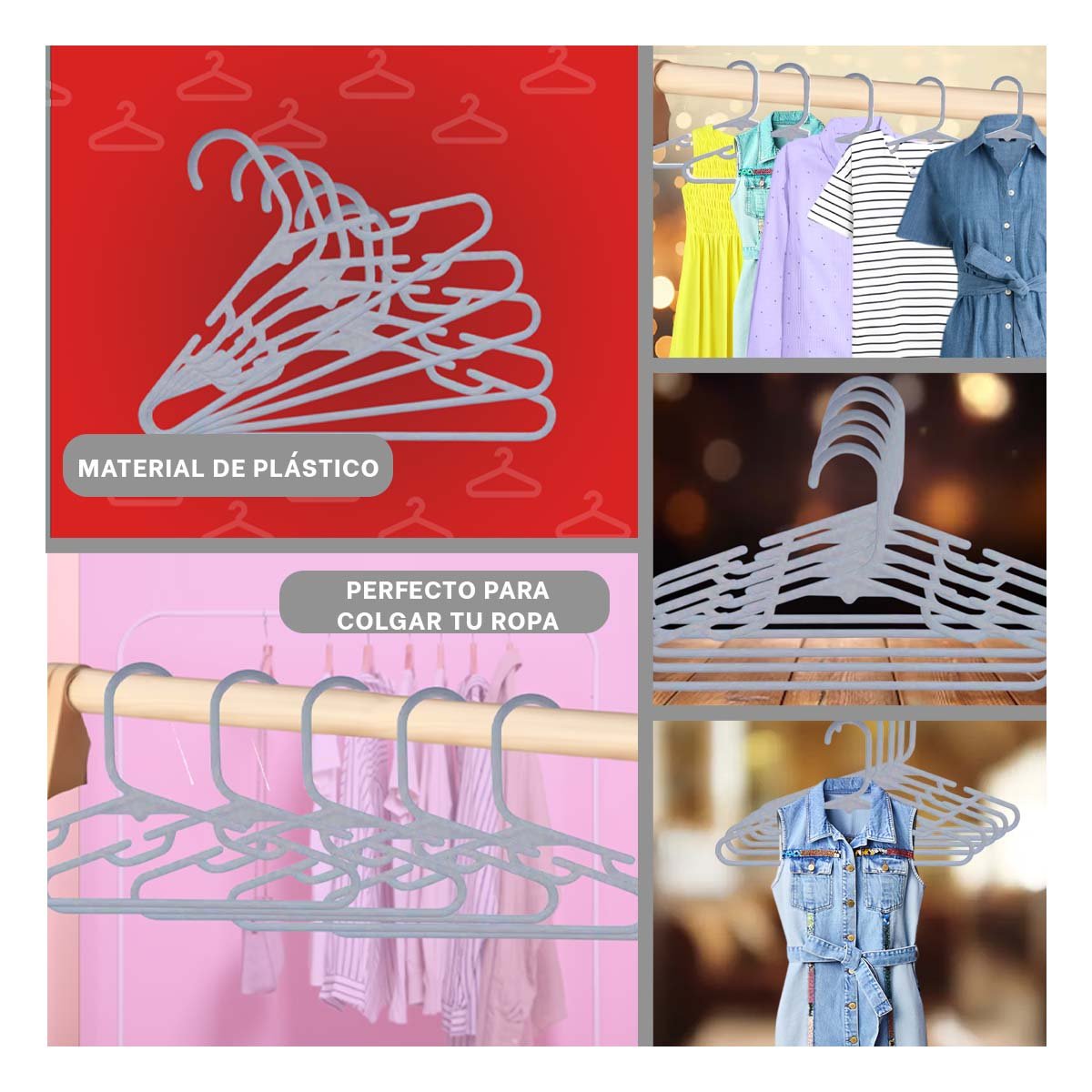 CLIP PARA MANTENER LA ROPA PROTEGIDA CONTRA ARRUGAS 5 PIEZAS 15X29CM PLOMO Y+POST IT - 5