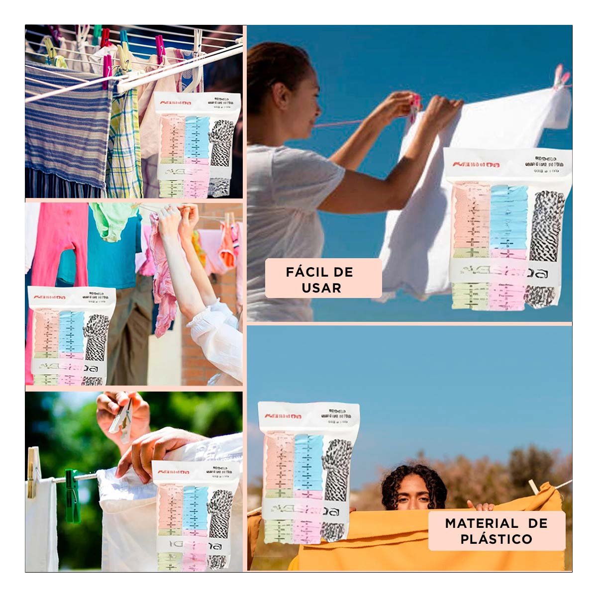 ACCESORIO COMPACTO DE ROPA Y CUERDA MULTICOLOR PARA CLOSET Y+POST IT - 5