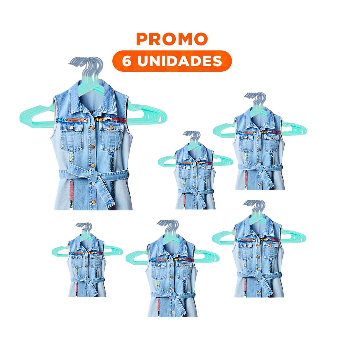 PACK6 ACCESORIO PARA CLOSET DE ALAMBRE CON PLASTICO VERDE 5 PIEZAS - 1