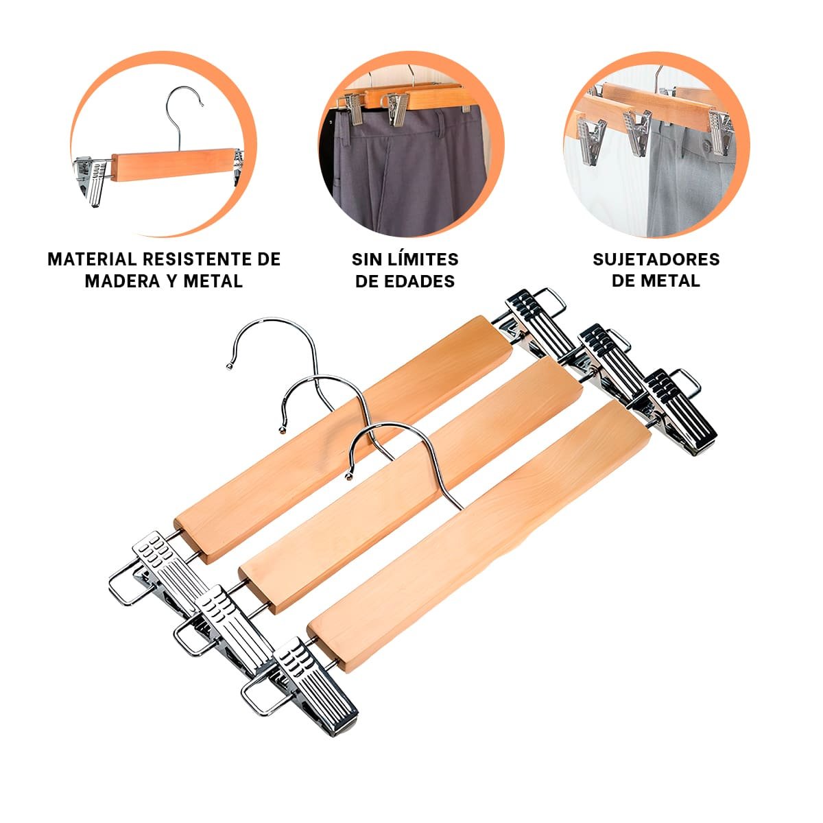 PERCHA PARA COLGAR VESTIDOS INFANTILES 2 GANCHOS DE METAL 33CM MOSTAZA - 3