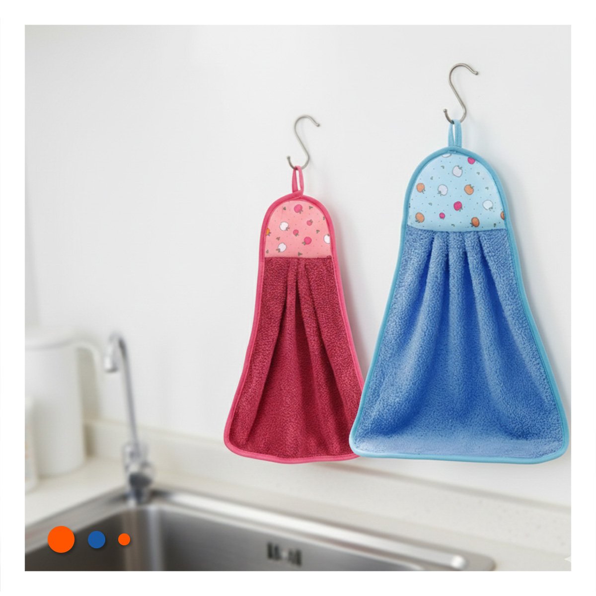 PACK6 LOTE SUAVE 2 PIEZAS FUCSIA Y AZUL PANOS COLGADOR 28X38CM - 3