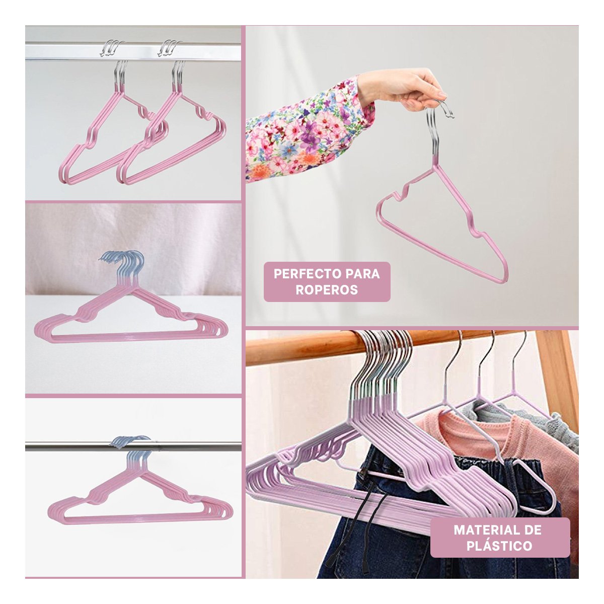 CLIP VERSATIL PARA DISTINTAS PRENDAS 5 PIEZAS 20X40,5CM ROSADO Y+POST IT - 5