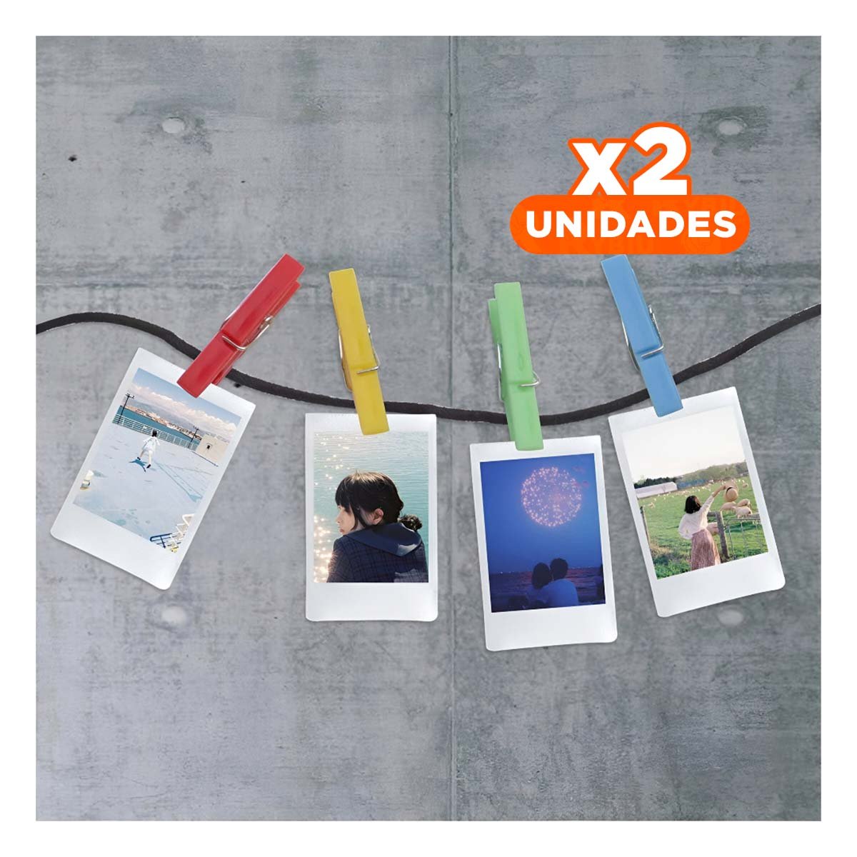 PACK2 PINZAS PEQUEÑAS DE PLASTICO MULTICOLOR CON 24 PIEZAS PARA SECADO RAPIDO Y+REGALO STICKER - 1