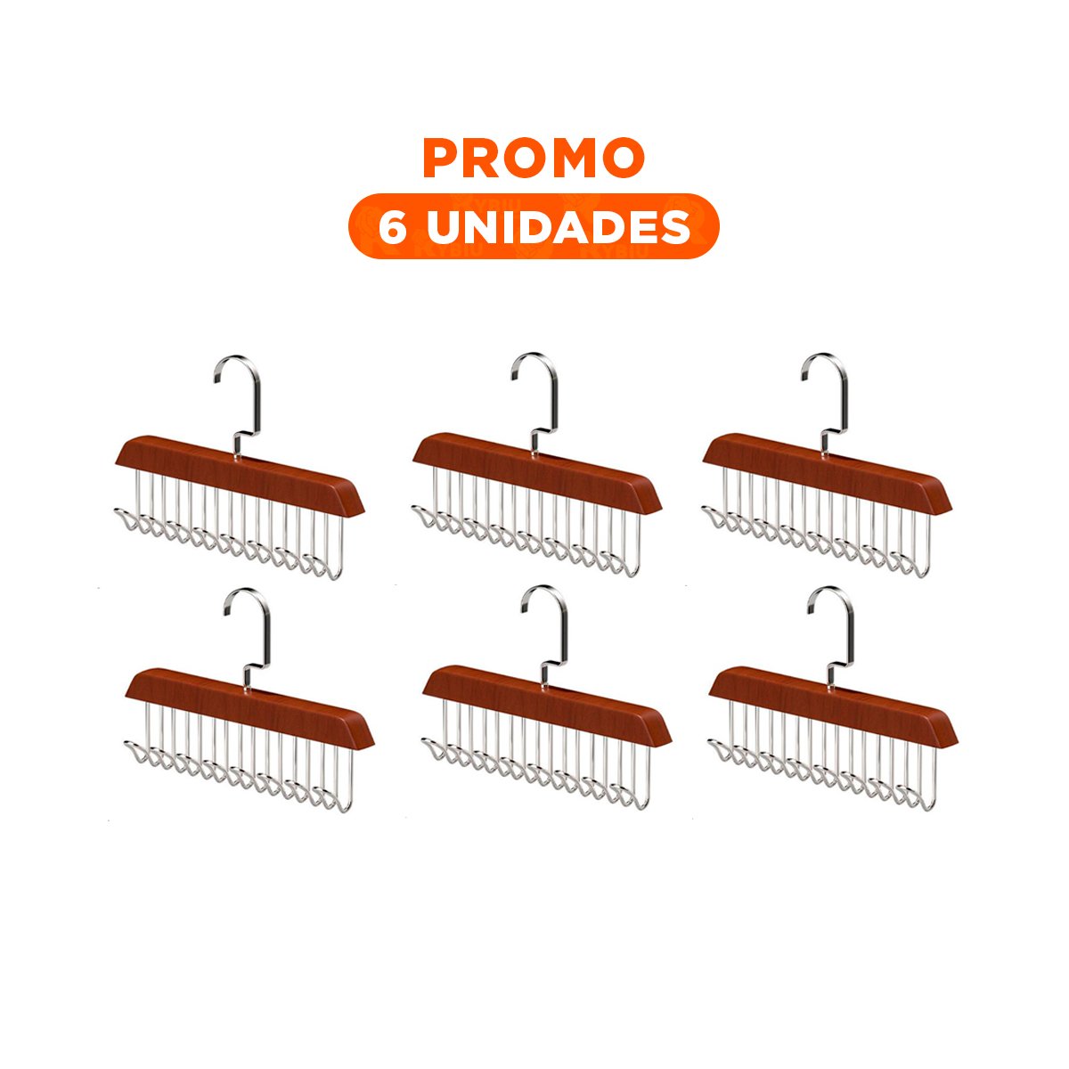 PACK6 PORTAOBJETOS PRACTICO CON OCHO GANCHOS PARA USO DIARIO - 1