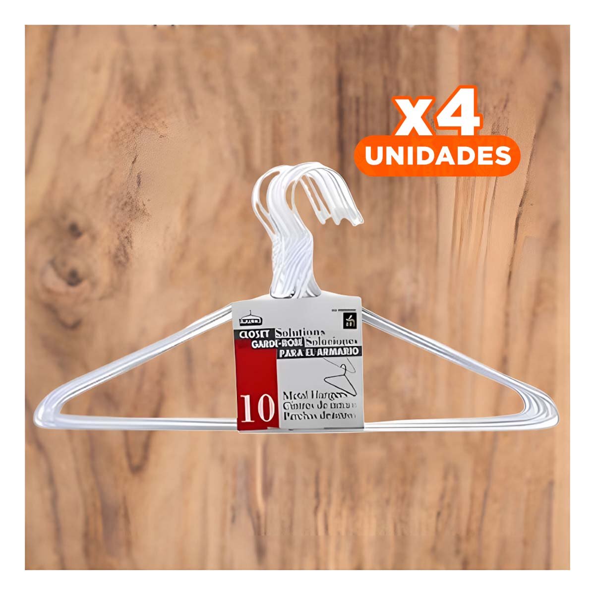 PACK4 SOPORTE DE ALAMBRE BLANCO X10 PIEZAS 21X40CM PARA ORGANIZACION - 1