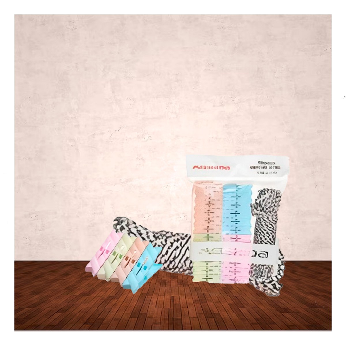 PACK4 PERCHA DE CLOSET Y CUERDA MULTICOLOR PARA DORMITORIO Y HOGAR - 5