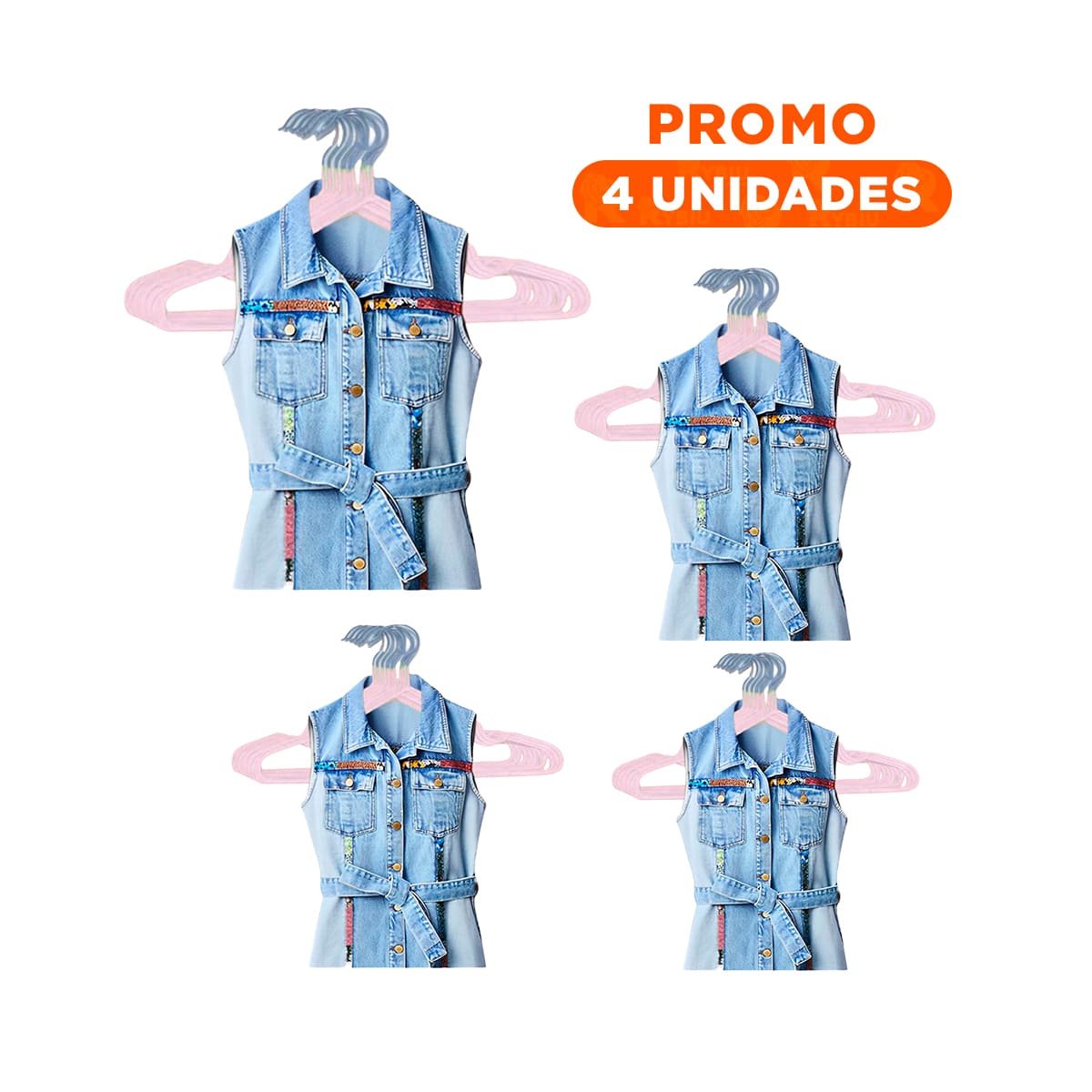 PACK4 ORGANIZADOR DE ROPA QUE MEJORA CADA ESPACIO 5 PIEZAS 20X40,5CM ROSADO Y+REGALO STICKER - 1