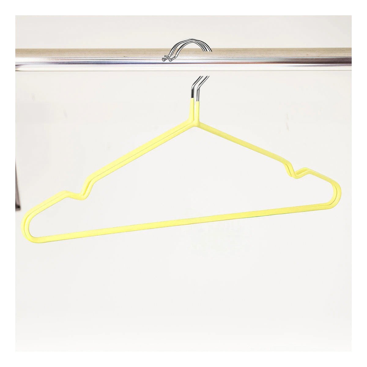 PACK4 PERCHERO PARA CLOSET DE ALAMBRE CON PLASTICO AMARILLO 5 PIEZAS CASA Y+PAPEL REGALO - 2