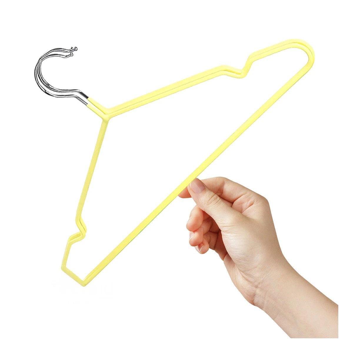 PACK4 PERCHERO PARA CLOSET DE ALAMBRE CON PLASTICO AMARILLO 5 PIEZAS CASA Y+PAPEL REGALO - 3